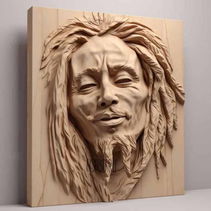 Bob Marley 3 stl model for CNC